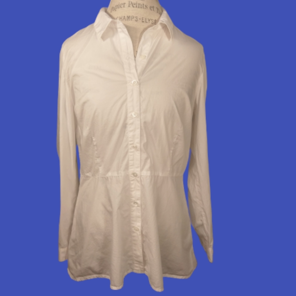 Classic white button down top